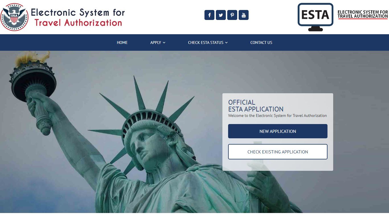 ESTA US Embassy - Immigration/Customs Online Application Form